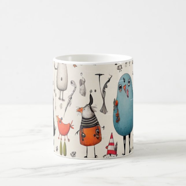 Caneca De Café Pássaro Azul Caprichoso e Amigos da Fantasia Ilust (Centro)