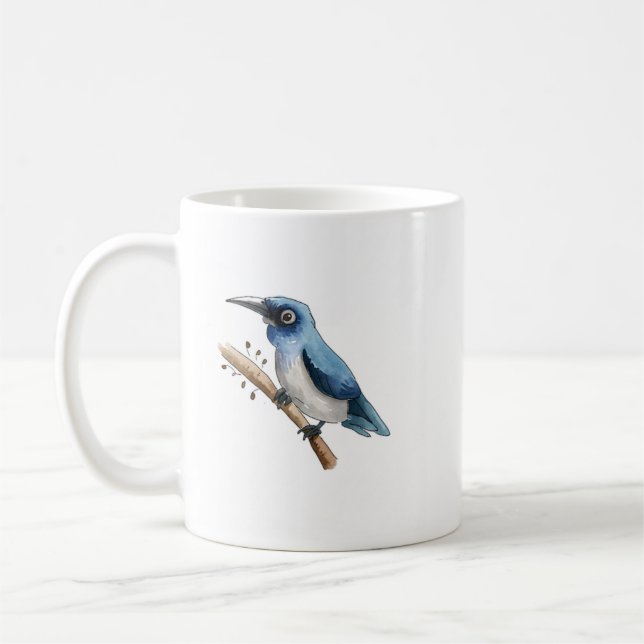 Caneca de Café Pássaro Azul em um Galho (Esquerda)