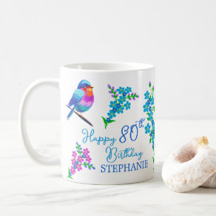 Caneca De Café Pássaro Azul Esquece-me de não ser 80 Floral Anive