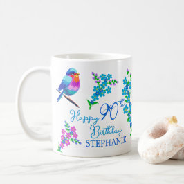 Caneca De Café Pássaro Azul Esquece-me de não ser 90 Floral Anive