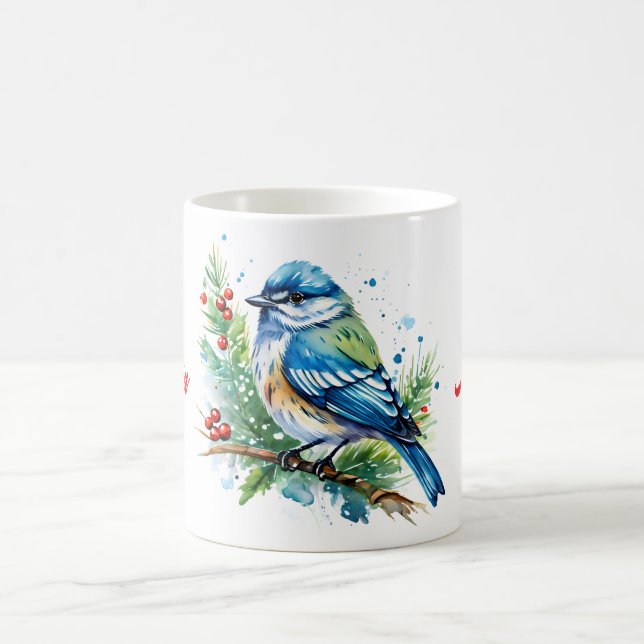 Caneca De Café Pássaro azul no Natal (Centro)