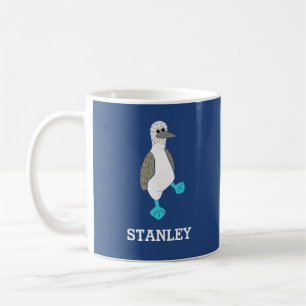 Caneca De Café Pássaro Booby de Pé Azul de Cartoon Personalizad