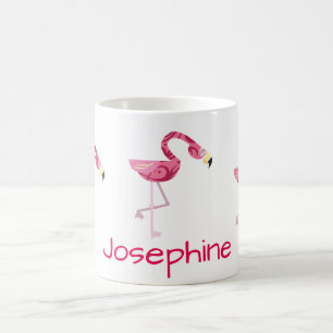 Caneca De Café Pássaro cor-de-rosa personalizado do flamingo