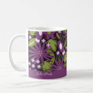 Caneca De Café Pássaro-da-selva Púrpura Vegetação tropical