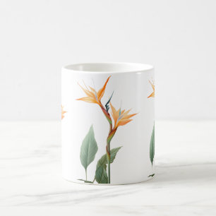 Caneca De Café Pássaro de desenho do paraíso (flor)