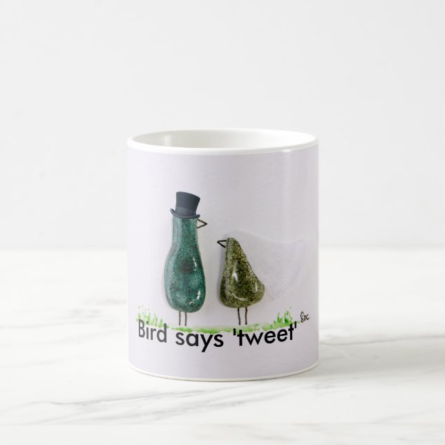 Caneca De Café Pássaro diz chilrear divertido Noiva e noivo do ca (Centro)