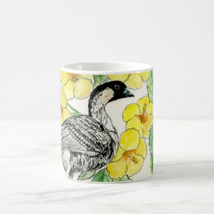 Caneca De Café Pássaro e Flor do Estado do Havaí