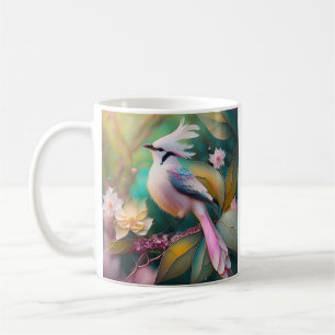 Caneca De Café Pássaro Fantasia Branca - Blush Tail Jay