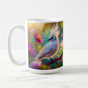 Caneca De Café Pássaro Fantasia Juvenil Crested Blush Feather Dov