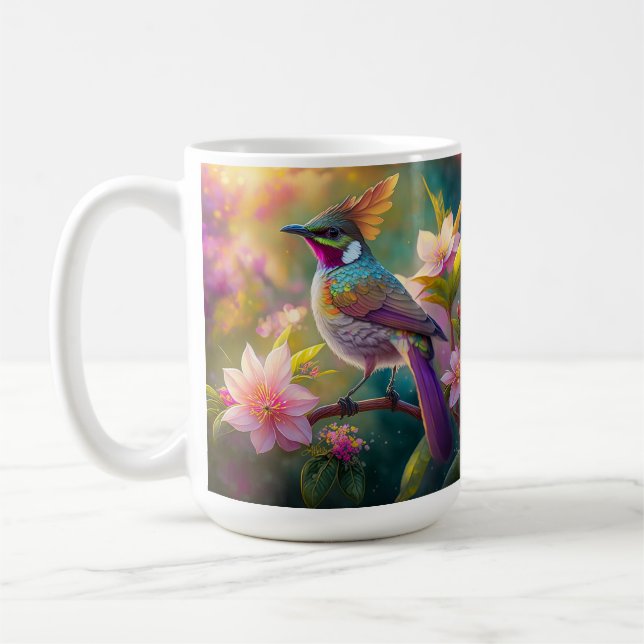 Caneca De Café Pássaro Fantástico Laranja Cotoso Arco-Íris (Esquerda)