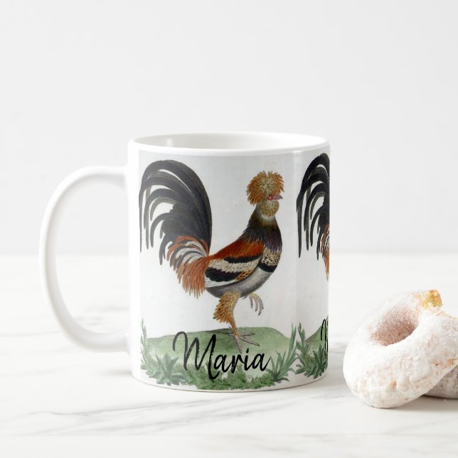 Caneca De Café Pássaro francês Mug (Com Donut)