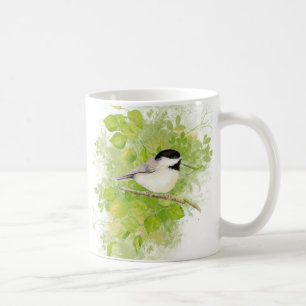 Caneca De Café Pássaro Frango de Cor-de-Água Bonita em Árvore