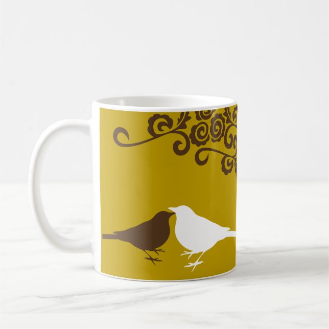 Caneca De Café Pássaro girino nome personalizado bridal presentes (Esquerda)