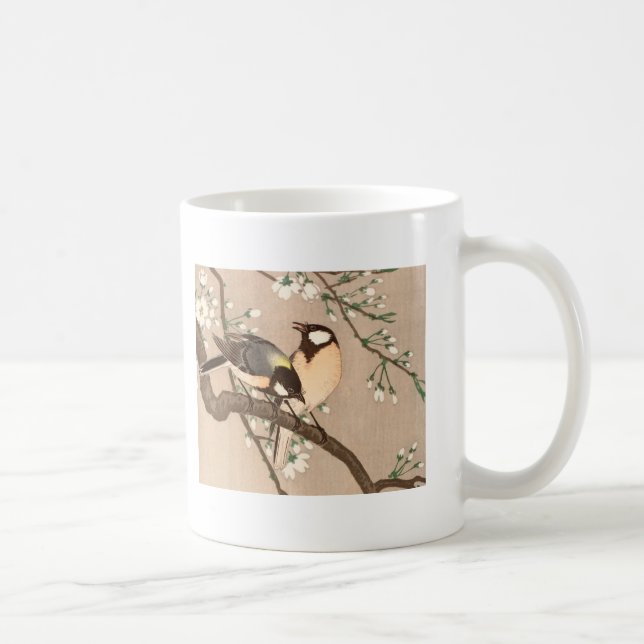 Caneca De Café Pássaro Japonês Asiático Ohara Koson Chapim Pássar (Direita)