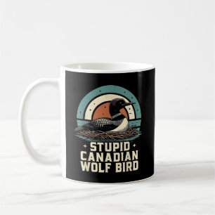 Caneca De Café Passaro Lobo Canadense Estúpido