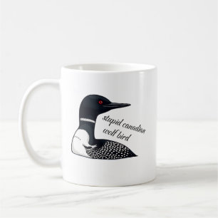 Caneca De Café Pássaro Lobo Canadense Idiota