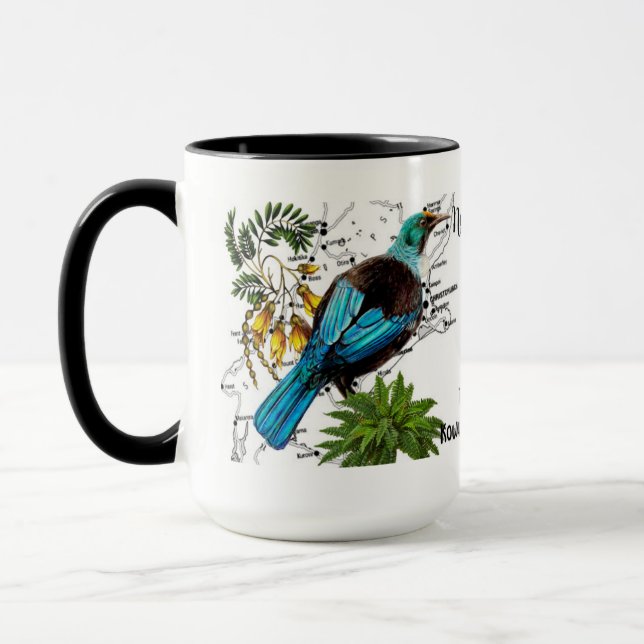 Caneca de Café Pássaro Nativo da Nova Zelândia (Esquerda)