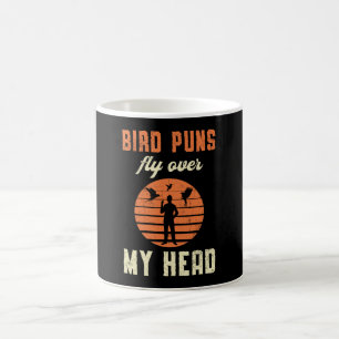 Caneca De Café Pássaro Observando Puns De Pássaro Voando Sobre