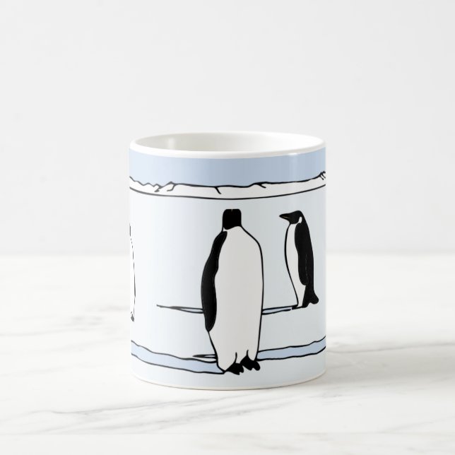 Caneca De Café Pássaro Pinguim Neve Inverno Coffee Mug (Centro)
