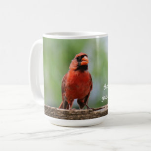 Caneca De Café Pássaro primitivo recebe o café, Cardeal Vermelho