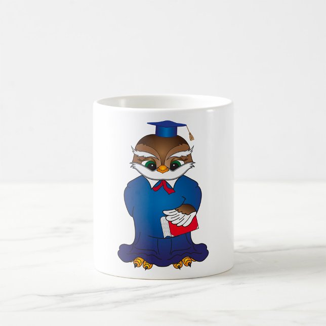 Caneca De Café Pássaro Scholar Cute para Graduação de Wise Owl (Criador carregado)