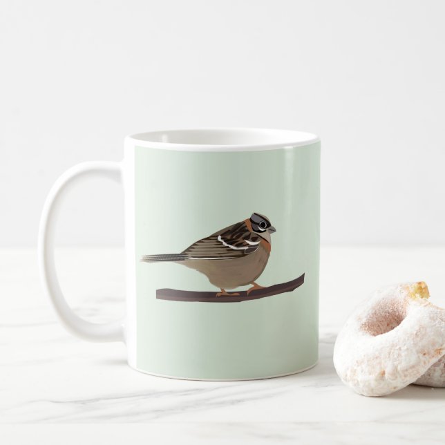 Caneca De Café Pássaro Sparrow Crowado (Com Donut)
