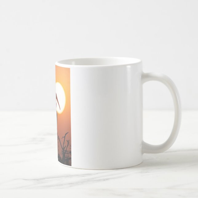 Caneca De Café Pássaro Sunset na Ramificação - Nature Wall Art (Direita)