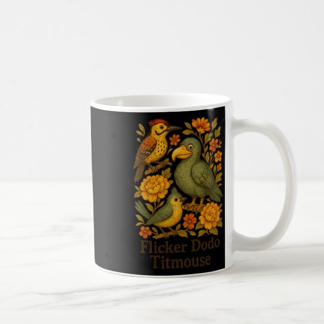 Caneca De Café Pássaro Sutil Anti-Trump Bird Flicker Dodo Titmous (Direita)