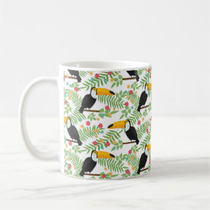 Caneca De Café Pássaro Tropical sem padrão. Toucan