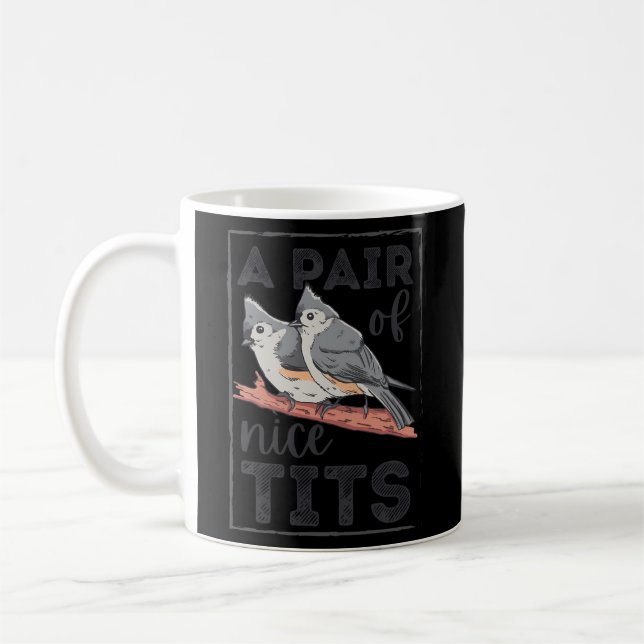 Caneca De Café Pássaro Tufado Titmouse (Esquerda)