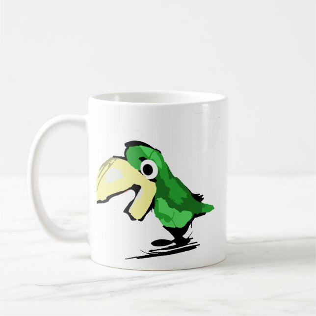 Caneca De Café Pássaro Verde (Esquerda)