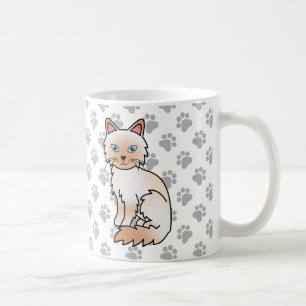 Caneca De Café Pássaro Vermelho/Ragdolé Gato e Patas