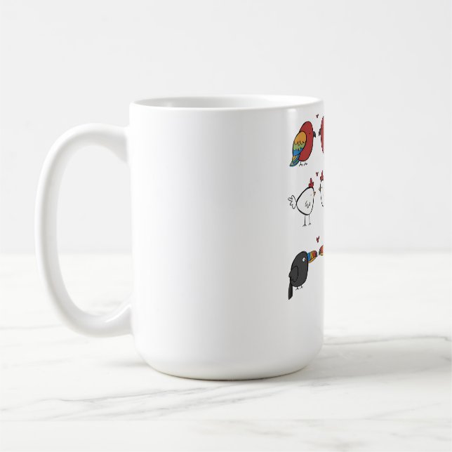 Caneca De Café Pássaros Apaixonados  (Esquerda)