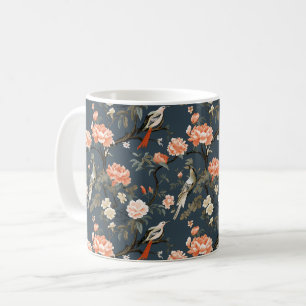 Caneca De Café Pássaros charmosos e Mug de Flor