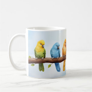 Caneca De Café Pássaros coloridos