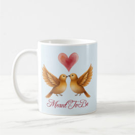 Caneca De Café Pássaros de amor destinados a ser, coração, aniver