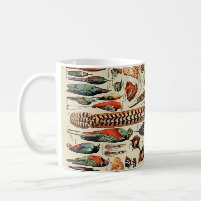 Caneca De Café Pássaros de Penas Silvestres Antigas Penas (Esquerda)