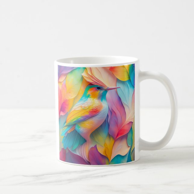 Caneca De Café Pássaros de Seda de Fantasia (Direita)