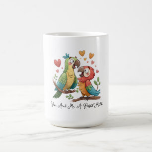 Caneca De Café Pássaros do Amor em Harmonia Colorida