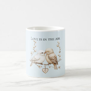 Caneca De Café Pássaros do Coração do Amor Romântico