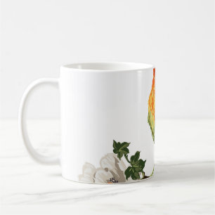 Caneca De Café Pássaros do Paraíso: Fundo Floral Exótico