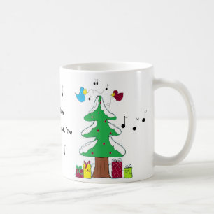 Caneca De Café Pássaros e notas musicais