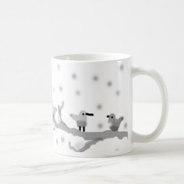 Caneca De Café "PÁSSAROS EM UMA BRANCINTA DE NEVE", Cama Clássica