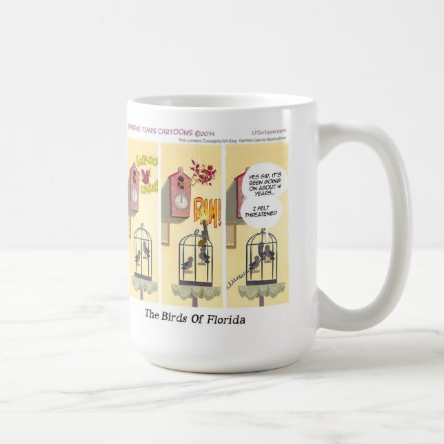 Caneca De Café Pássaros Engraçados da Lei de Legítima Defesa da F (Direita)