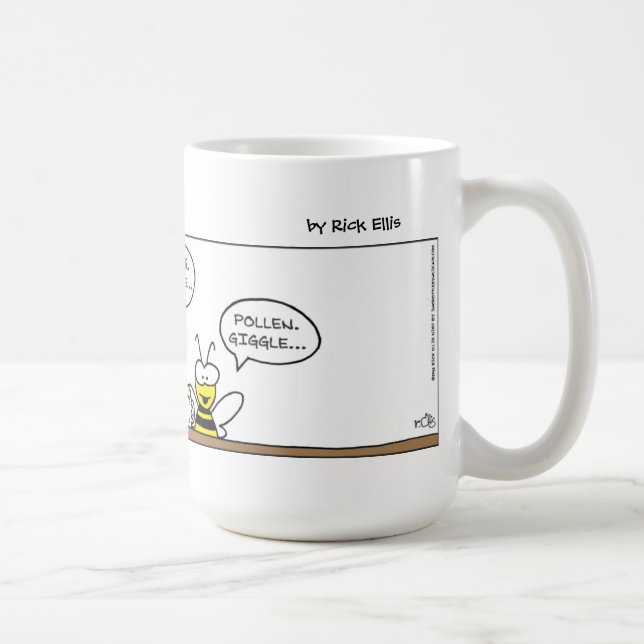 Caneca De Café Pássaros engraçados e abelhas (Direita)
