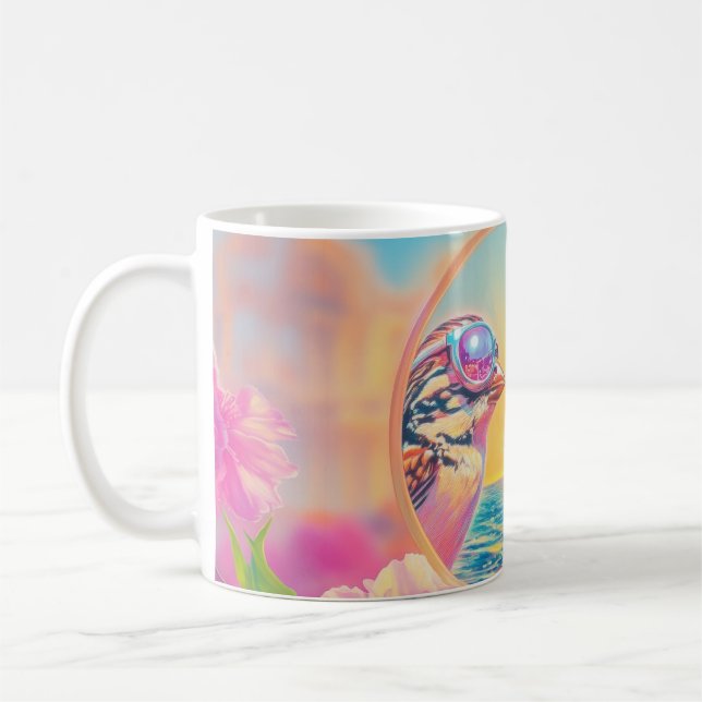 Caneca De Café Pássaros legal com óculos Sunset (Esquerda)