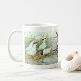 Caneca De Café Pássaros Litorâneos Antigos em uma Marisma por Lou