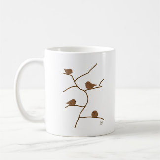 Caneca De Café Pássaros marrons. 茶 色 の 小 達 鳥