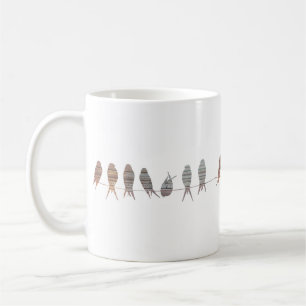 Caneca De Café Pássaros modernos simples bonitos em um fio