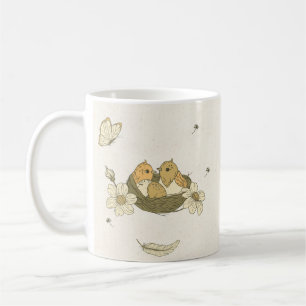Caneca De Café Pássaros Naturais Encantadores E Pacíficos